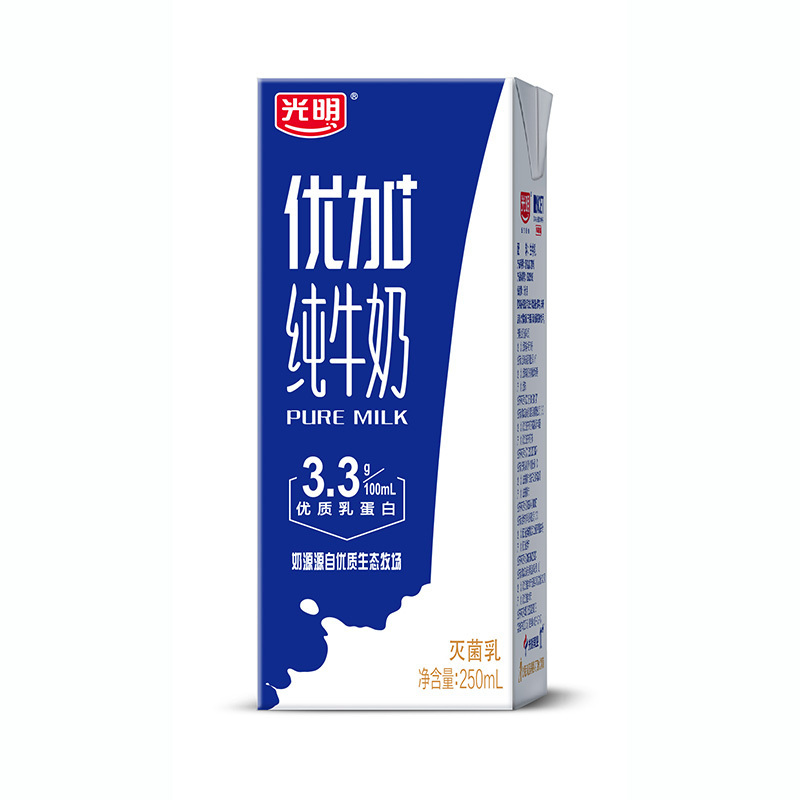 光明优+纯牛奶250ml*12礼盒装