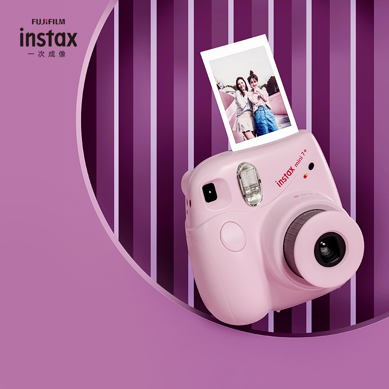 富士(FUJIFILM)INSTAX 立拍立得 胶片相机 入门款 mini7+ 粉色 单机标配