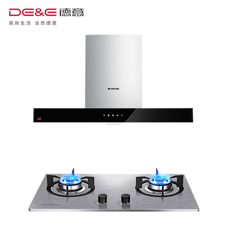 德意(DE&E)20立方大吸力触控式欧式吸油烟机燃气灶烟灶套餐851T+770G(液化气/天然气)高清大图