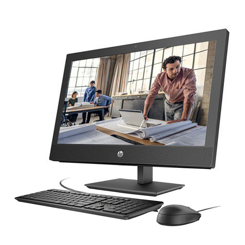 HP ProOne 400 G4 23.8” 一体机电脑i3 8100 4G 500G 集显 DVD刻录 DOS