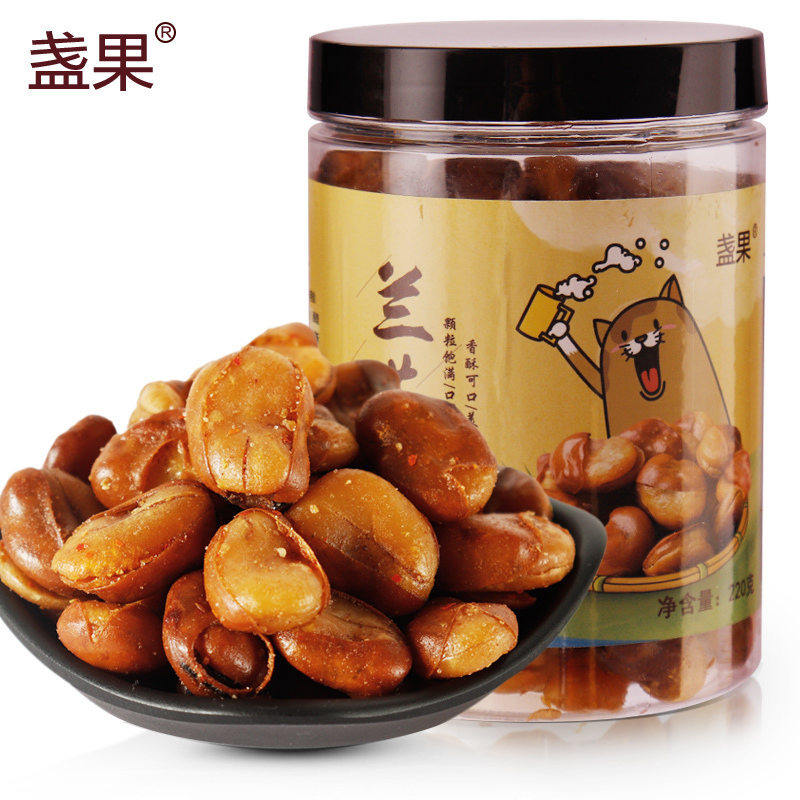 [第2件半价]盏果 麻辣味蚕豆罐装/220g兰花豆 零食小吃休闲食品牛肉味香辣兰花豆油炸香酥