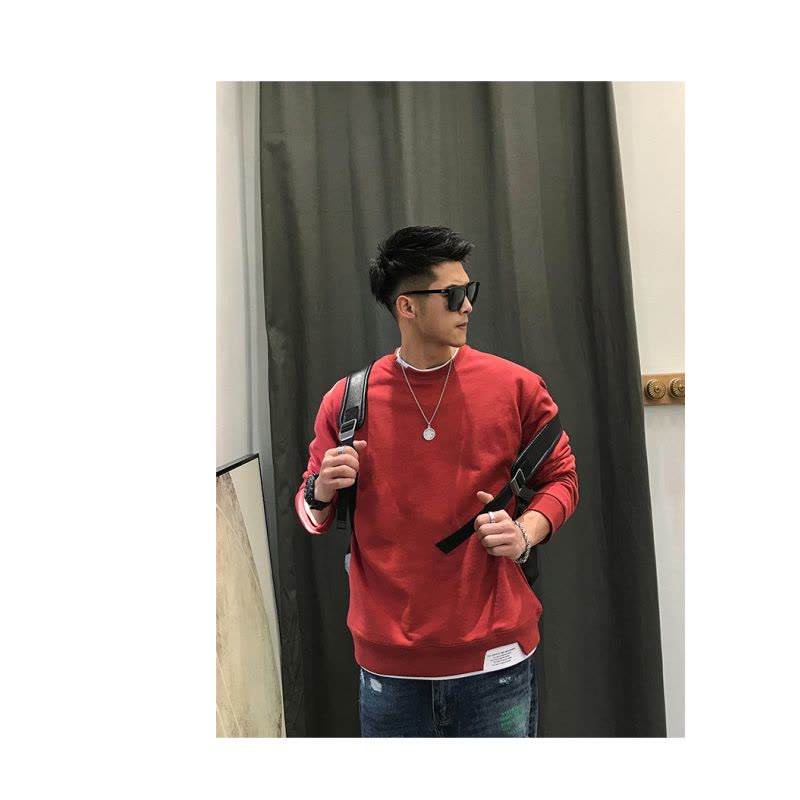 YUANSU徐太浪秋季男士休闲假两件圆领卫衣美式潮流2020新款外套长袖上衣卫衣图片