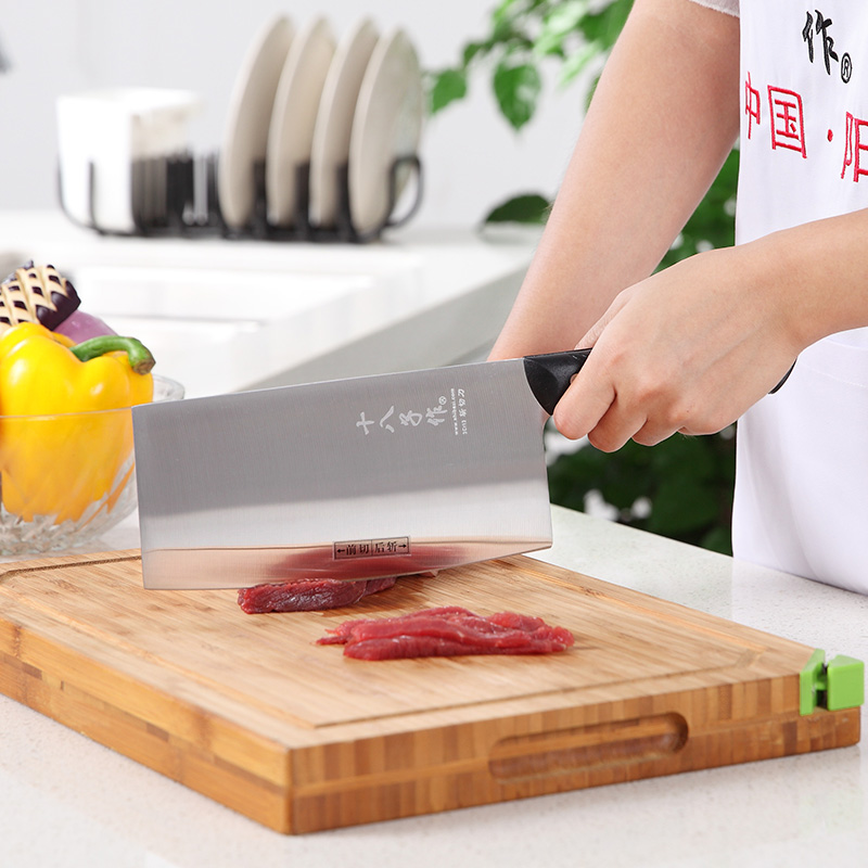 十八子作S2906-AB祥运斩切刀 不锈钢家用厨房刀其它厨房家用菜刀前切后斩一刀两用切片刀切肉刀 斩骨刀400系列不锈钢高清大图