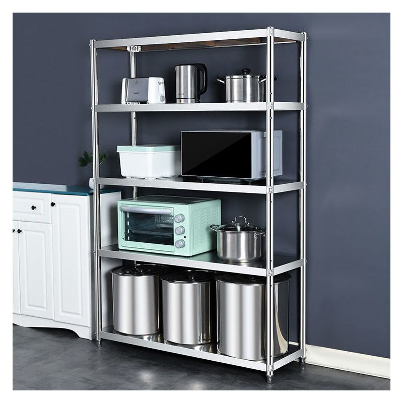 加厚不锈钢厨房置物架柜落地多层货架微波炉架放锅储物放菜收纳架