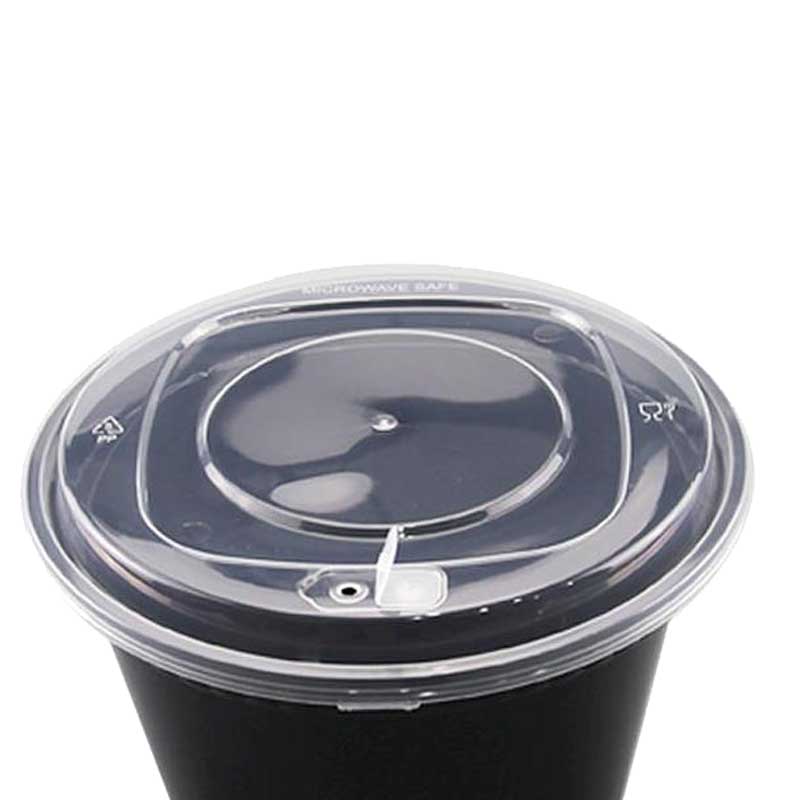 儵忽 一次性黑色圆形透气孔凸盖打包盒 RYMLT-64 1900ml 150套/ 1箱高清大图