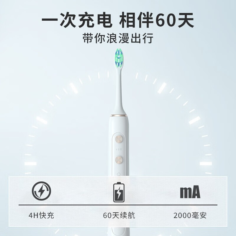 超人(SID)电动牙刷儿童电动牙刷充电牙刷软毛女士情侣电动牙刷成人送男友礼物 RT860磁县浮+15档智能调节高清大图