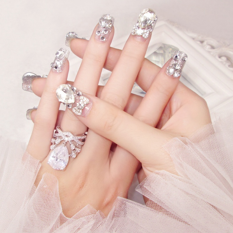 新娘指甲贴片女古装穿戴式美甲拍照假指甲洛滑可假指甲