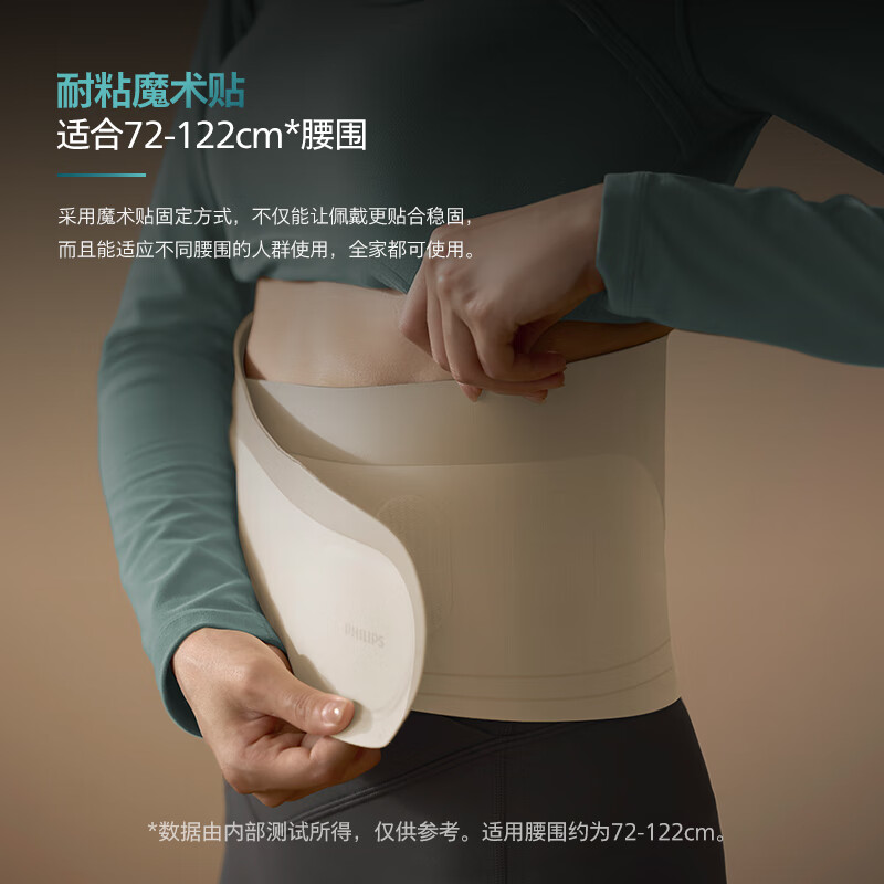 飞利浦(PHILIPS)腰部按摩器腹部暴汗束腰塑形燃脂塑身艾草热敷仪EMS按摩无烟艾养护腰带 送长辈节日生日礼物高清大图