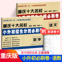 2020年小考小升初招生真题卷数学+语文2本套装 重庆名校精解+精练辅导练习册资料 小学语数英期末总复习辅导练习册试卷