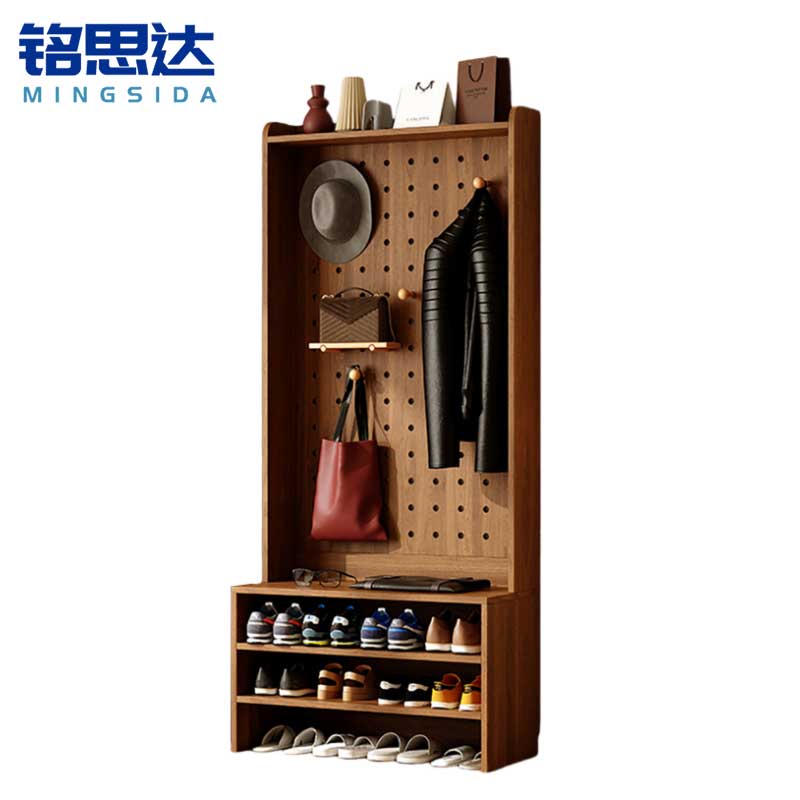铭思达 挂衣板+鞋架 实木60*45*190cm 个高清大图
