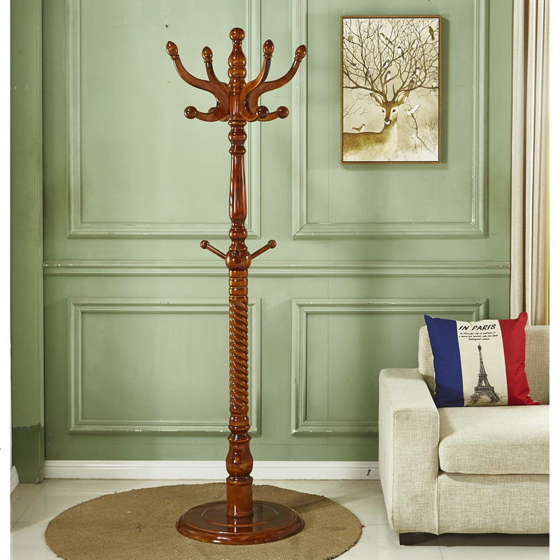 实木衣帽架欧式多功能单杆式衣服架子客厅落地挂衣架卧室家用_16_635高清大图