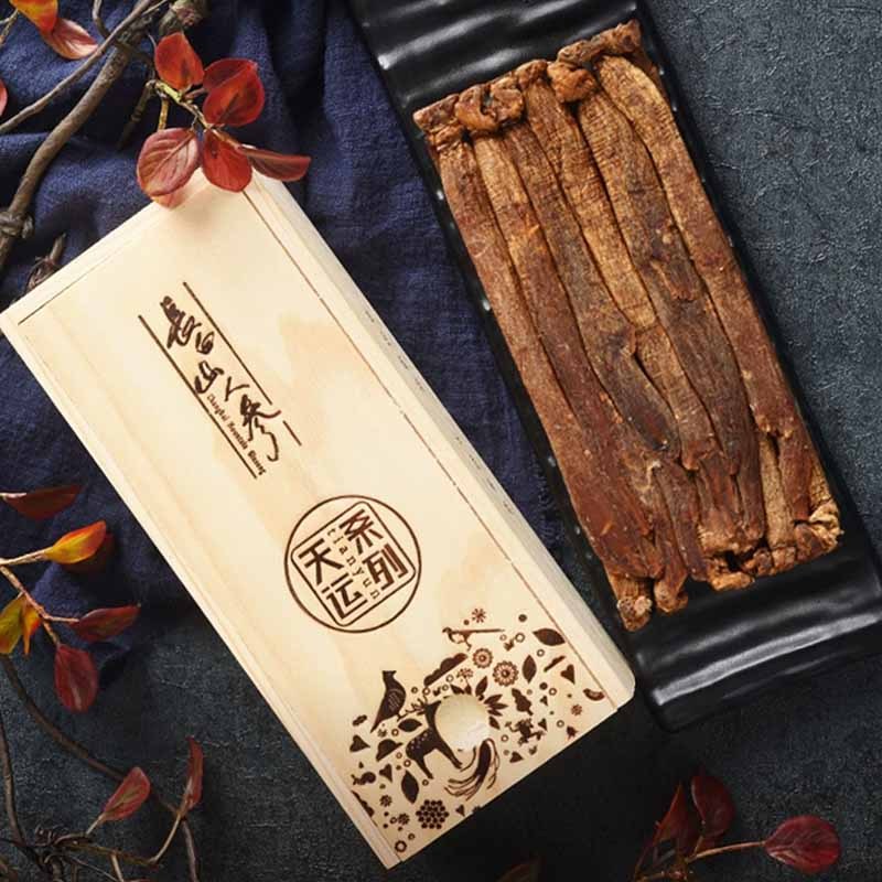 长白山人参模压红参无糖模压红参天运木盒100g*1盒