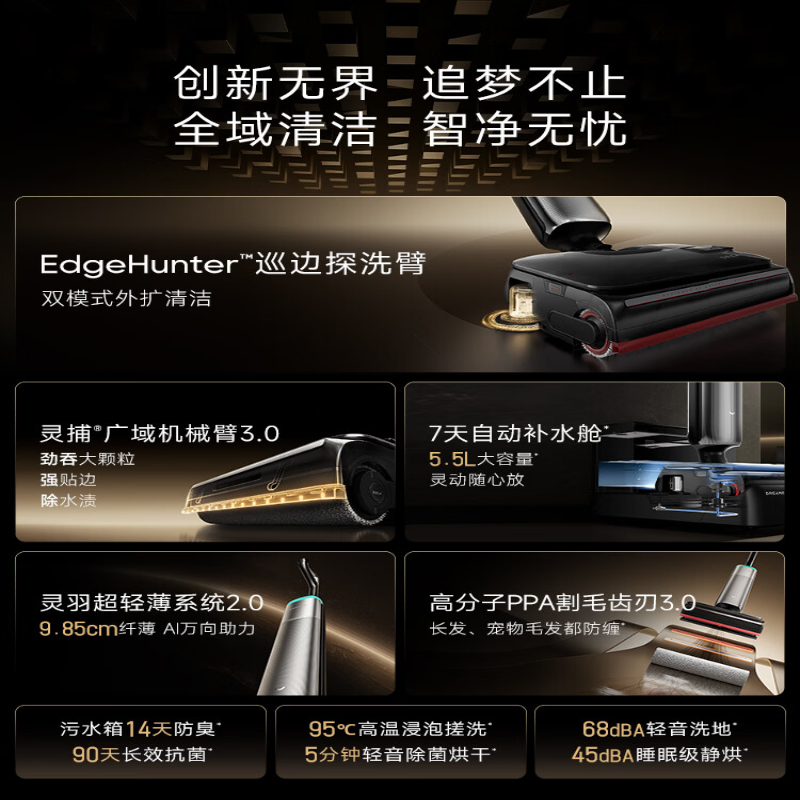 追觅洗地机追梦家T70UltraStation[7天自动补水仓]洗拖吸一体自清洗家用高清大图