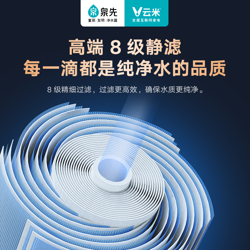 VIOMI/云米 泉先互联网净水器1200G 子母双RO反渗透净水器厨下式家用母婴直饮净水机纯水机直饮机