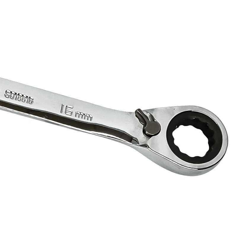 钢盾(SHEFFIELD) S018816 公制精抛光双向棘开两用快扳16mm[家用]高清大图