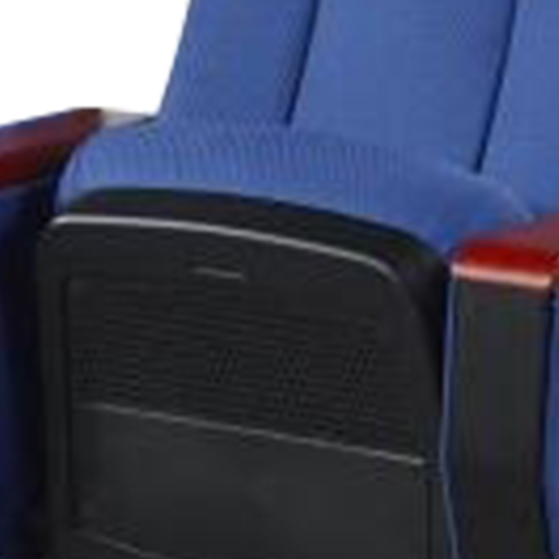 臻远ZY-LTY-31 礼堂椅剧院椅会议室椅子蓝色带后写字板单人位高清大图