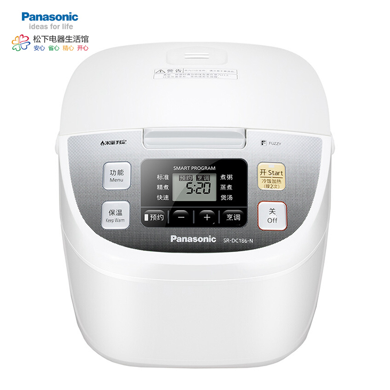 松下(Panasonic)4.8L电饭煲 电饭锅 3-6人 备长炭厚锅 智能烹饪 可预约 SR-DC186-N高清大图