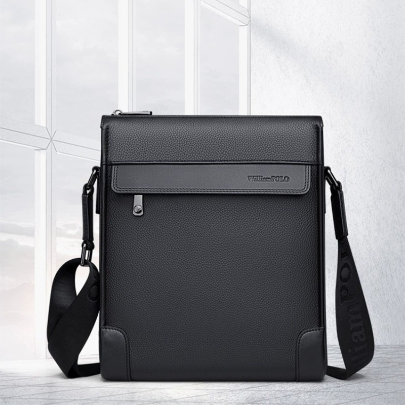 斯妮拉英皇保罗真皮单肩包男士包包公文包新款多功能休闲商务斜挎包