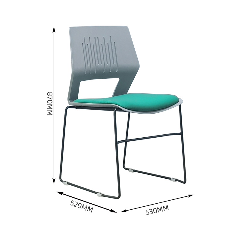 臻远 ZY-7493 简约培训椅办公会议椅电脑椅靠背椅 灰背绿垫高清大图