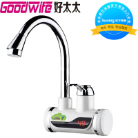 好太太(GOODWIFE)HY30-07电热水龙头 即热式厨房快速加热 1.1 米线速热电热水器侧进水 小弯白色 ABS