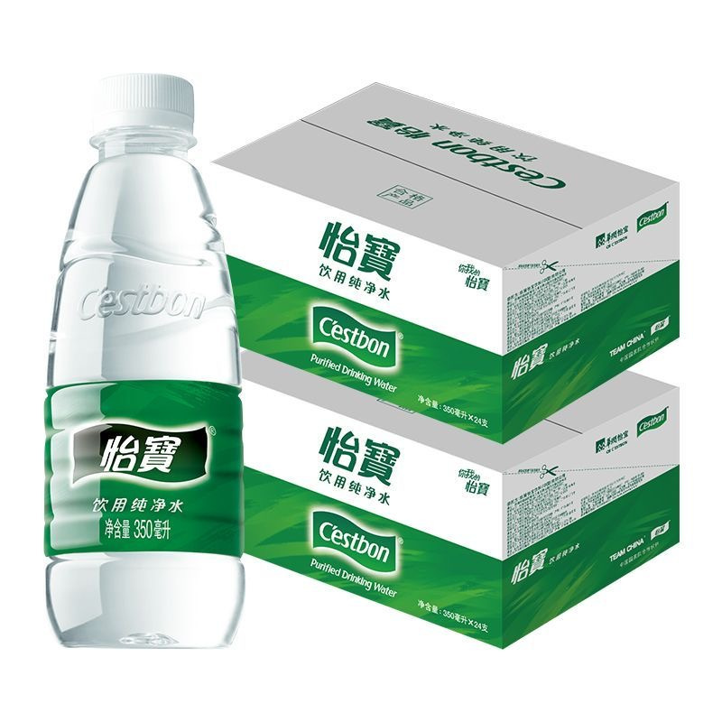 苏宁宜品×怡宝 350ml*24瓶 规格可选 瓶装饮用矿泉水 整箱批发小瓶