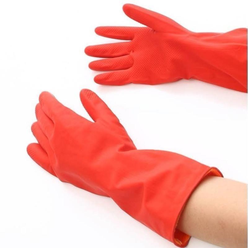 加绒加棉加长洗碗家务手套加厚洗衣服劳保乳胶橡胶胶皮塑胶手套女短款