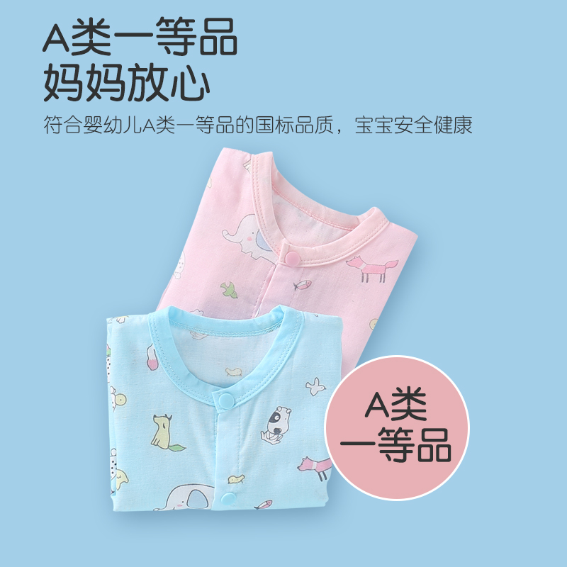 龙之涵(LONGZHIHAN)女婴儿连体衣夏季男宝宝纯棉短袖爬服哈衣新生儿衣服夏装高清大图