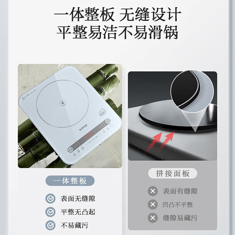 苏泊尔电磁炉家用2200W大功率爆炒电磁灶多功能预约定时电陶炉微晶大面板火锅炉 C22-IA08高清大图