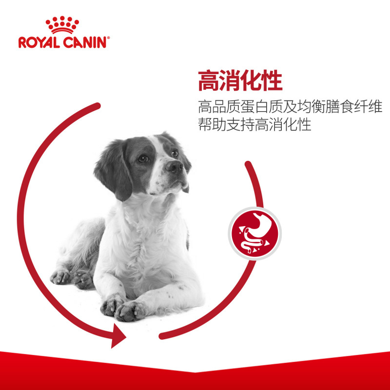 皇家(royal canin) 狗粮 中型犬 成犬粮 M25 4kg 萨摩耶哈士奇柯基