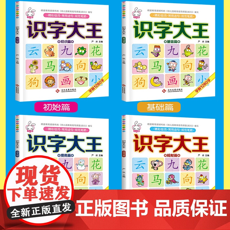 识字书幼儿认字 识字大王全套4册 幼儿启蒙早教书识字 幼儿园认字神器 学前儿童宝宝看图识字绘本3-4-5-6岁幼小衔接识高清大图