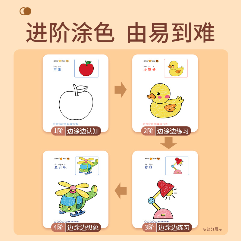 画画儿童涂色画本图画本幼儿园绘本涂颜色填充画套装绘画工具涂鸦
