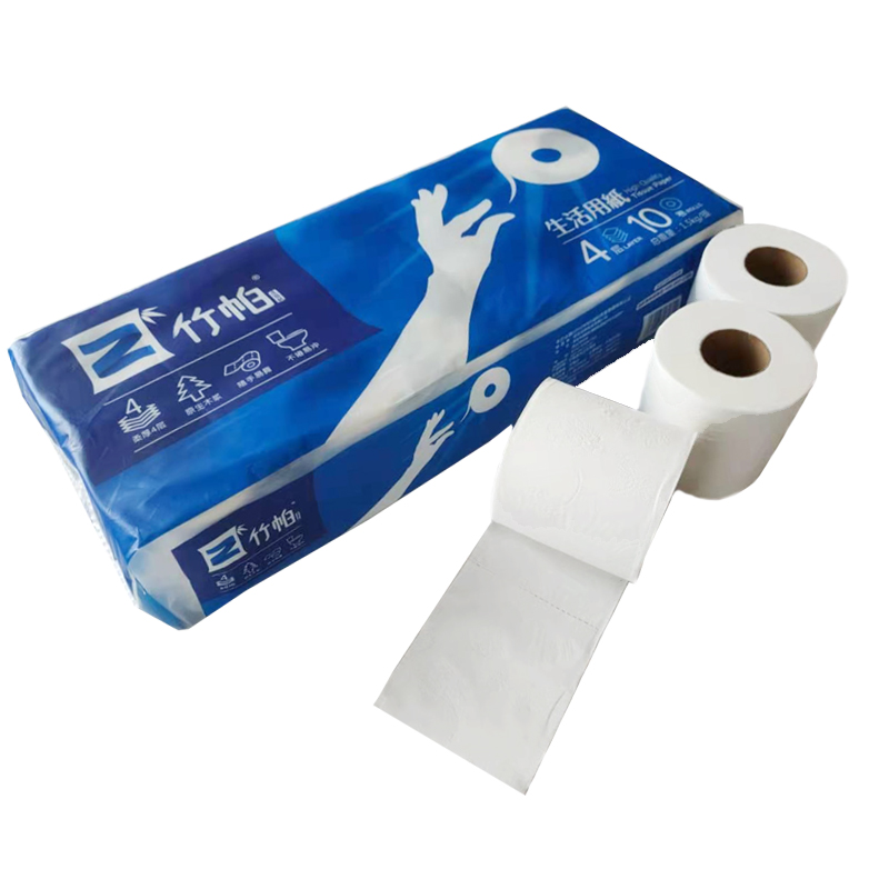 竹帕 1500克空芯木浆卷纸100mm*100mm*4层 10卷提高清大图