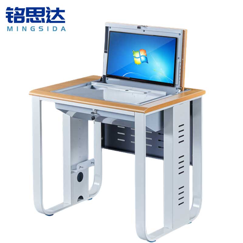 铭思达翻转电脑桌单人位张高清大图