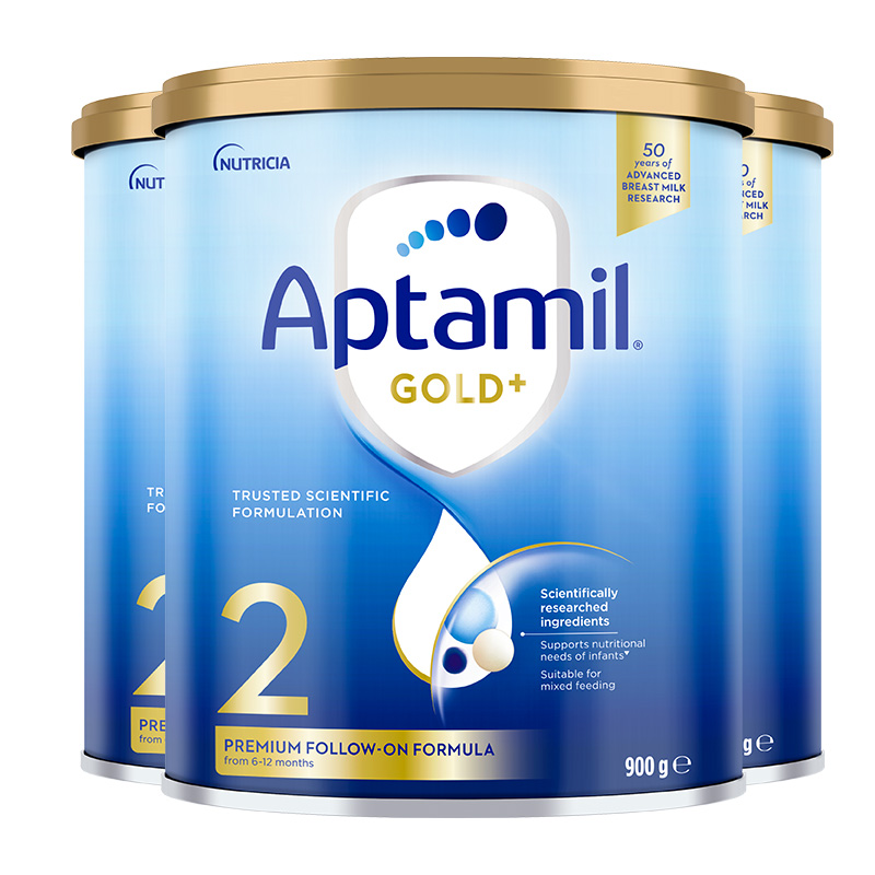 澳洲爱他美金装aptamil 2段 婴幼儿配方奶粉 900g 6-12个月