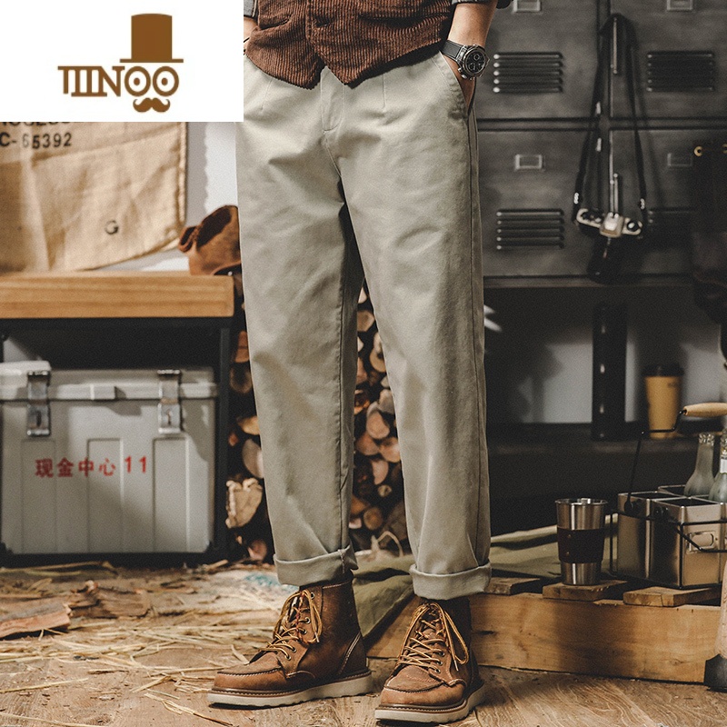 YANXU美式工装裤子男春季宽松直筒2023年新款休闲裤男百搭简约锥形长裤高清大图