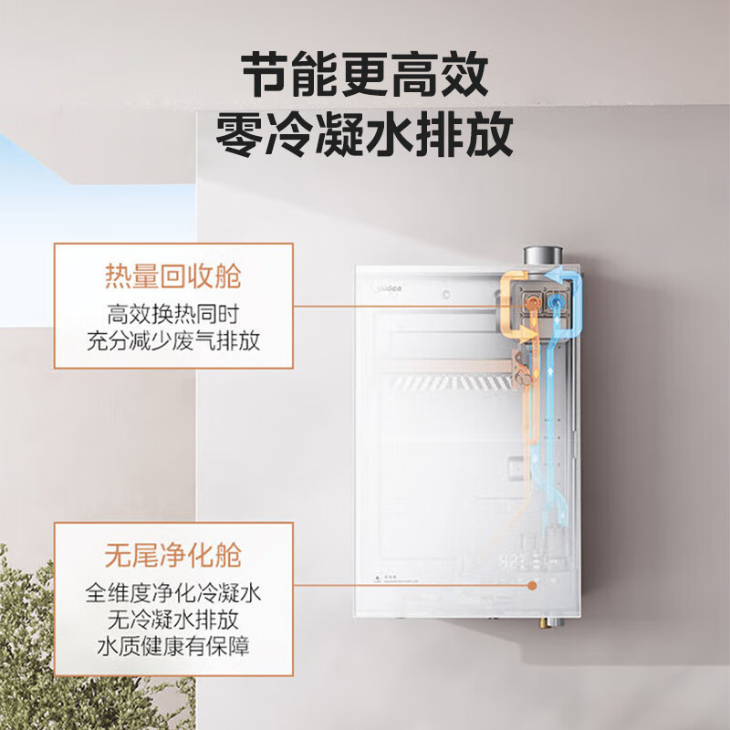 美的16升无冷感M10S家用天然气安睡1级能效无冷凝管恒温静音 超一级能效JSLQ27-M10S Pro高清大图