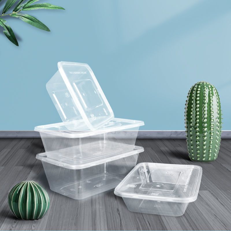 一次性打包盒长方形塑料饭盒外卖快餐便当水果保鲜餐盒加厚批发 750ml