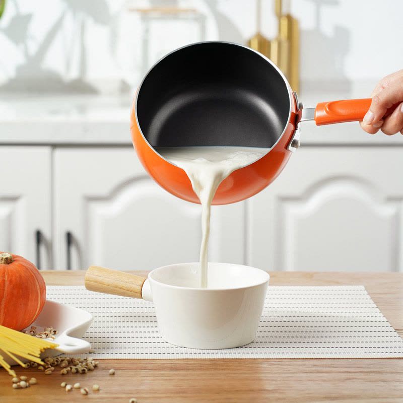 爱仕达(ASD)新不粘奶锅16cm 加厚复底小汤锅 宝宝辅食锅 持久耐用易清洗不粘锅大容量 燃气明火专用锅具WG8916图片