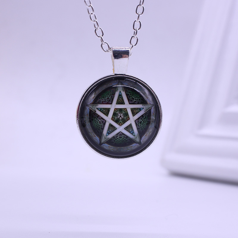 圆形坠五角星圆坠挂件男女款颈链饰品送女朋友七夕情人节礼物