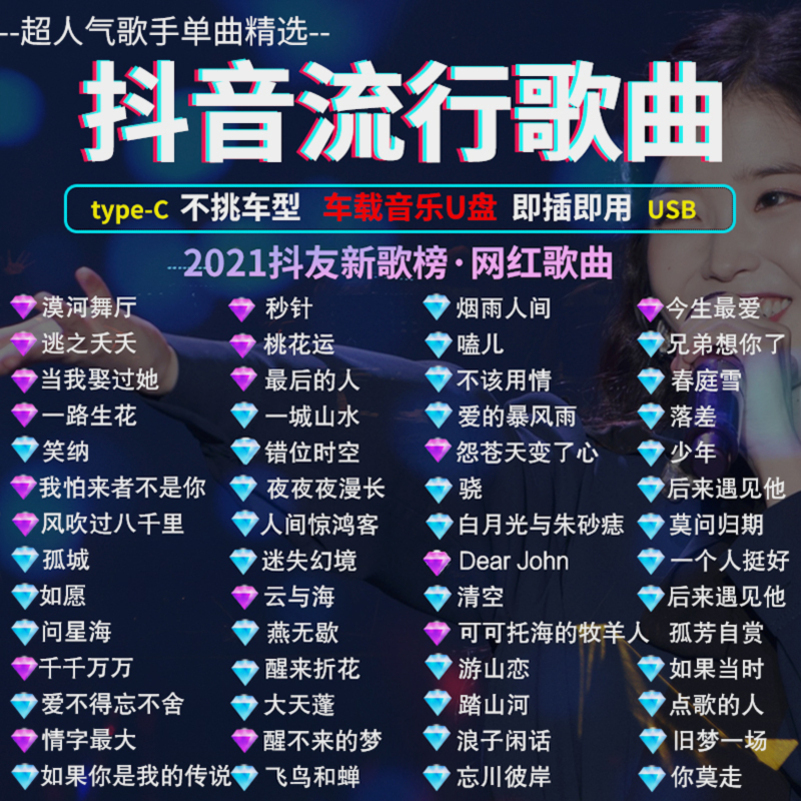 [补贴10%]汽车载U盘无损高音质品质车用2023抖音新歌曲网红32g经典音乐优高清大图