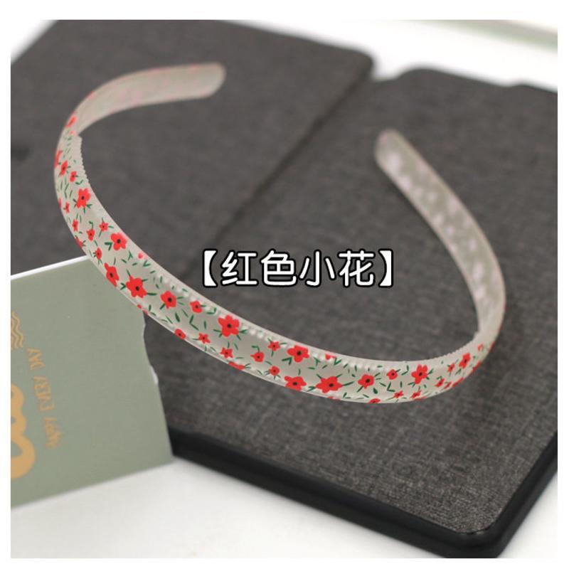 发箍女日韩田园风碎花发卡成人儿童压发磨砂可爱时尚树脂粉色头箍 红色小花