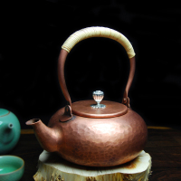 礼品之家打点图案铜壶摆件手工加厚纯紫铜茶壶烧水壶养生煮茶壶