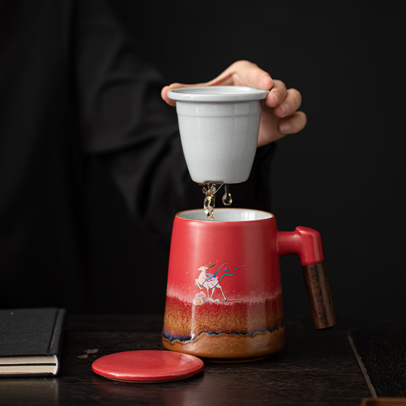 苏氏陶瓷(SUSHI CERAMICS) J1103 九色麋鹿办公杯 480ml (单位:个)高清大图