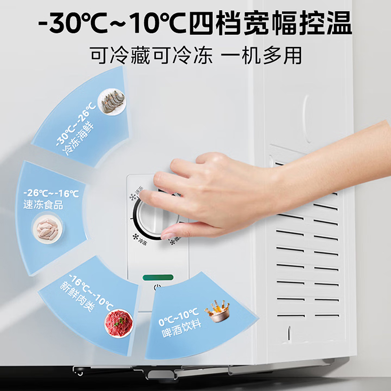 美的(Midea)100升冰柜雪糕柜展示柜冷柜家用商用冷冻冷藏啤酒饮料卧式小型透明玻璃企业采购MS-105LGE星烁高清大图