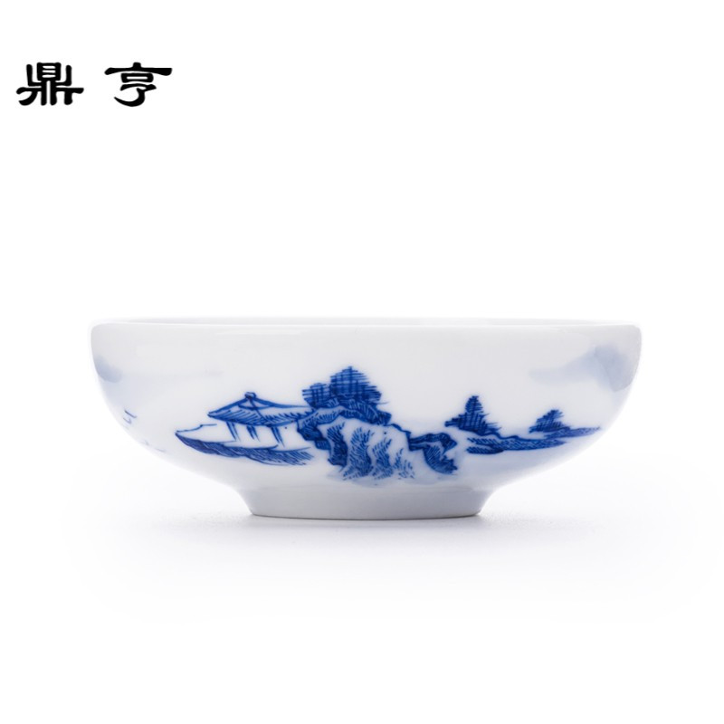 鼎亨景德镇功夫茶具手绘青花瓷山品茗杯小茶杯全手工功夫茶杯