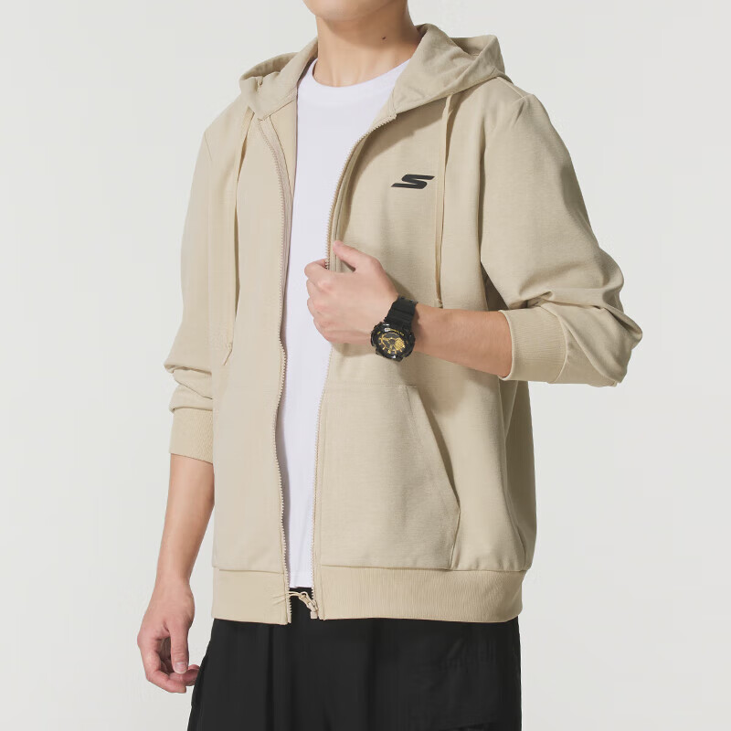 斯凯奇(Skechers)男装女装新款时尚情侣装连帽外套休闲针织夹克运动服P225U132-0280 ZP高清大图