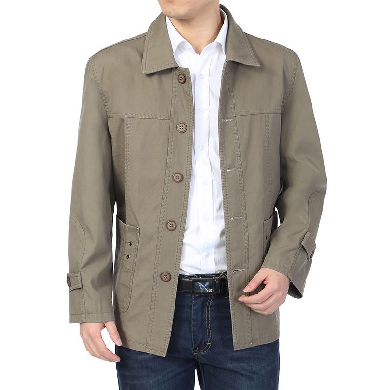 远宿(yuansu)男士夹克 yuansu新款中年男装春秋季薄款夹克衫长袖翻领