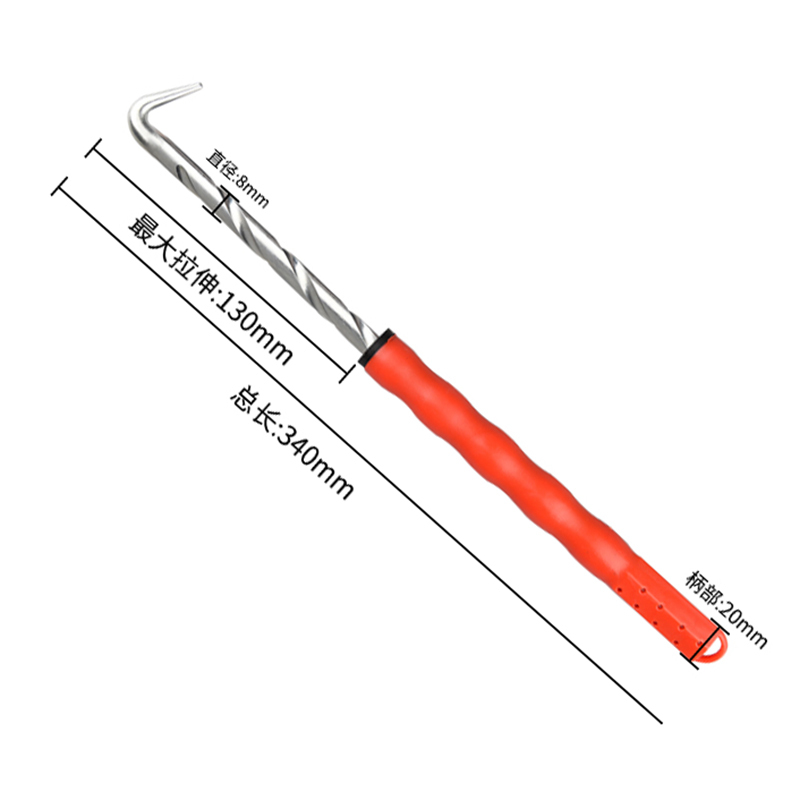 LBYZY BYZG38 扎钩手动捆扎紧固器 勾工扎丝钩不锈钢绑扎器 柄长210mm 5个装