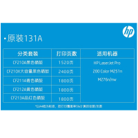 HP惠普原装131A硒鼓黑色CF210A硒鼓CF211A CF212A CF213A适合M276n M276nw