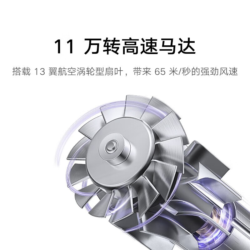 小米米家高速水离子吹风机H701 智能温控 11万转/分钟高速马达 65m/s大风力 双针纳米水离子养护吹风机 银河灰高清大图